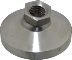 Gibraltar - 7400 Lb Capacity, 3/4-10 Thread, 1-1/2" OAL, Stainless Steel Stud, Tapped Pivotal Socket Mount Leveling Mount - 3" Base Diam, Stainless Steel Pad, 1-1/16" Hex - Exact Tooling