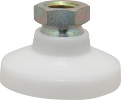 Gibraltar - 700 Lb Capacity, 1/2-13 Thread, 1-1/8" OAL, Steel Stud, Tapped Pivotal Socket Mount Leveling Mount - 1-7/8" Base Diam, Steel Pad, 3/4" Hex - Exact Tooling