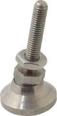 Gibraltar - 10-32 Bolt Thread, Studded Pivotal Stud Mount Leveling Pad & Mount - 700 Max Lb Capacity, 3/4" Base Diam - Exact Tooling