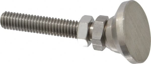 Gibraltar - 3/8-16 Bolt Thread, Studded Pivotal Stud Mount Leveling Pad & Mount - 3,750 Max Lb Capacity, 1-1/4" Base Diam - Exact Tooling