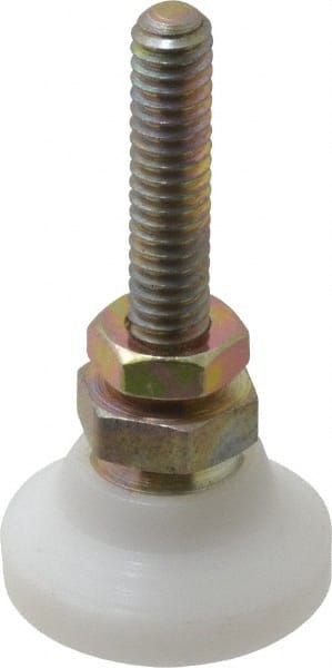 Gibraltar - 1/4-20 Bolt Thread, Studded Pivotal Stud Mount Leveling Pad & Mount - 200 Max Lb Capacity, 1" Base Diam - Exact Tooling