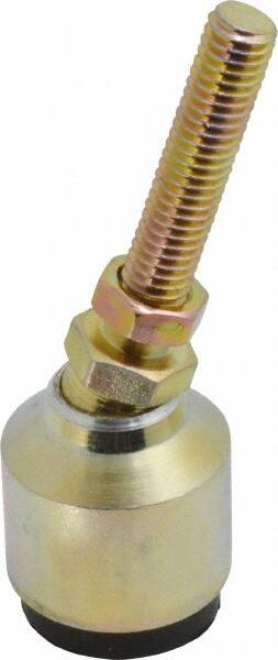 Gibraltar - 100 Lb Capacity, 3/8-16 Thread, 3-1/2" OAL, Zinc Stud, Studded Socket Mount Leveling Mount - 2" Stud Length, 1-1/4" Base Diam, Zinc Pad, 5/8" Hex - Exact Tooling