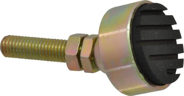 Gibraltar - 240 Lb Capacity, 1/2-13 Thread, 3-3/4" OAL, Zinc Stud, Studded Socket Mount Leveling Mount - 2" Stud Length, 1-7/8" Base Diam, Zinc Pad, 3/4" Hex - Exact Tooling