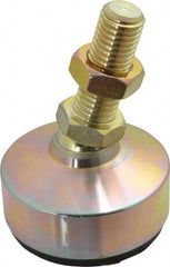 Gibraltar - 650 Lb Capacity, 3/4-10 Thread, 4-1/8" OAL, Zinc Stud, Studded Socket Mount Leveling Mount - 2" Stud Length, 3" Base Diam, Zinc Pad, 1-1/16" Hex - Exact Tooling