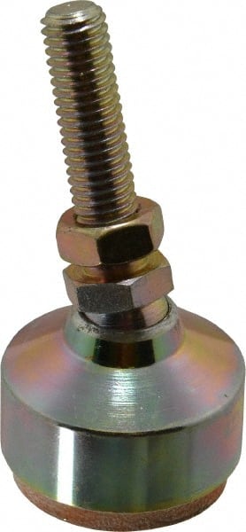 Gibraltar - 2400 Lb Capacity, 1/2-13 Thread, 3-3/4" OAL, Zinc Stud, Studded Socket Mount Leveling Mount - 2" Stud Length, 1-7/8" Base Diam, Zinc Pad, 3/4" Hex - Exact Tooling