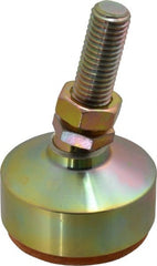 Gibraltar - 4400 Lb Capacity, 5/8-11 Thread, 3-7/8" OAL, Zinc Stud, Studded Socket Mount Leveling Mount - 2" Stud Length, 2-1/2" Base Diam, Zinc Pad, 7/8" Hex - Exact Tooling