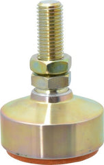 Gibraltar - 6500 Lb Capacity, 3/4-10 Thread, 4-1/8" OAL, Zinc Stud, Studded Socket Mount Leveling Mount - 2" Stud Length, 3" Base Diam, Zinc Pad, 1-1/16" Hex - Exact Tooling