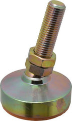 Gibraltar - 11800 Lb Capacity, 1-8 Thread, 6" OAL, Zinc Stud, Studded Socket Mount Leveling Mount - 3-1/2" Stud Length, 4" Base Diam, Zinc Pad, 1-3/8" Hex - Exact Tooling