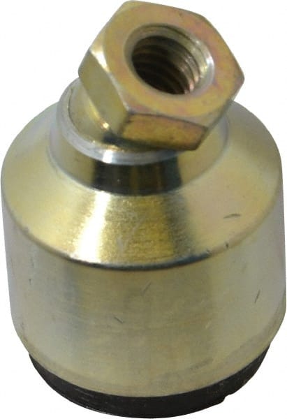 Gibraltar - 50 Lb Capacity, 3/8-16 Thread, 1-1/2" OAL, Zinc Stud, Tapped Socket Mount Leveling Pad - 1-1/4" Base Diam, Zinc Pad, 5/8" Hex - Exact Tooling
