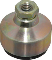 Gibraltar - 120 Lb Capacity, 1/2-13 Thread, 1-3/4" OAL, Zinc Stud, Tapped Socket Mount Leveling Pad - 1-7/8" Base Diam, Zinc Pad, 3/4" Hex - Exact Tooling