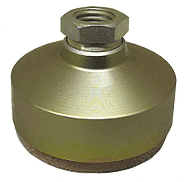 Gibraltar - 325 Lb Capacity, 3/4-10 Thread, 2-1/8" OAL, Zinc Stud, Tapped Socket Mount Leveling Pad - 3" Base Diam, Zinc Pad, 1-1/16" Hex - Exact Tooling