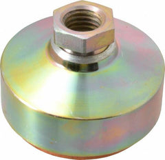 Gibraltar - 6500 Lb Capacity, 3/4-10 Thread, 2-1/8" OAL, Zinc Stud, Tapped Socket Mount Leveling Pad - 3" Base Diam, Zinc Pad, 1-1/16" Hex - Exact Tooling