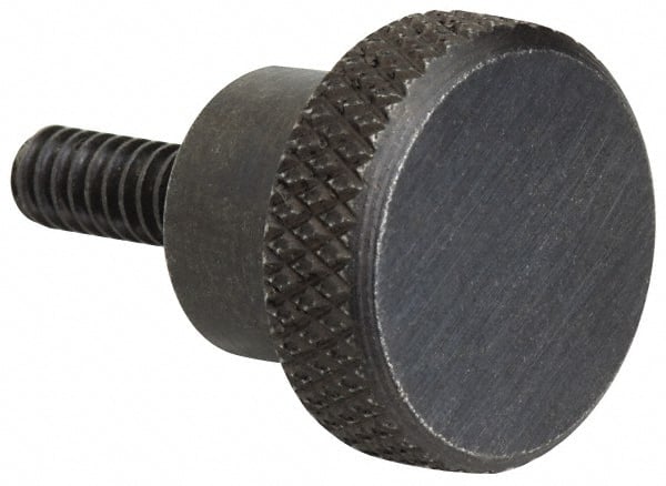 Gibraltar - 2-1/2" Head, Knurled Knob - Threaded Stem, Stainless Steel - Exact Tooling