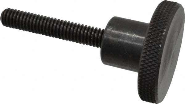 Gibraltar - 1-1/2" Head, Knurled Knob - Threaded Stem, Steel - Exact Tooling