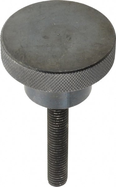 Gibraltar - 2-1/2" Head, Knurled Knob - Threaded Stem, Steel - Exact Tooling