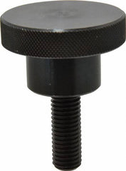 Gibraltar - 2-1/2" Head, Knurled Knob - Threaded Stem, Steel - Exact Tooling