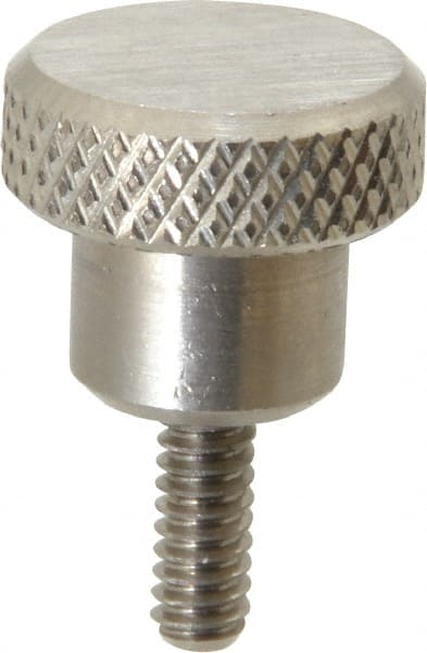 Gibraltar - 3/4" Head, Knurled Knob - Threaded Stem, Stainless Steel - Exact Tooling