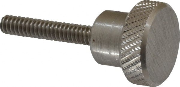 Gibraltar - 3/4" Head, Knurled Knob - Threaded Stem, Stainless Steel - Exact Tooling
