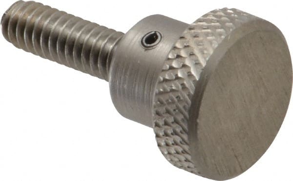 Gibraltar - 3/4" Head, Knurled Knob - Threaded Stem, Stainless Steel - Exact Tooling