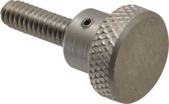 Gibraltar - 3/4" Head, Knurled Knob - Threaded Stem, Stainless Steel - Exact Tooling