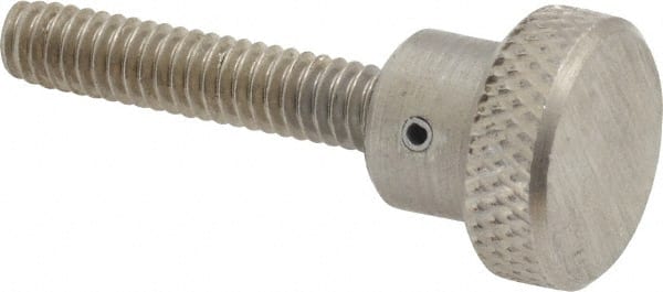Gibraltar - 3/4" Head, Knurled Knob - Threaded Stem, Stainless Steel - Exact Tooling