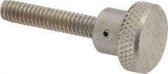 Gibraltar - 3/4" Head, Knurled Knob - Threaded Stem, Stainless Steel - Exact Tooling