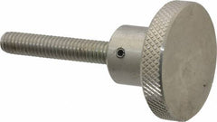 Gibraltar - 1-1/2" Head, Knurled Knob - Threaded Stem, Stainless Steel - Exact Tooling