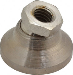 Gibraltar - 3750 Lb Capacity, 3/8-16 Thread, 7/8" OAL, Steel Stud, Tapped Pivotal Socket Mount Leveling Mount - 1-1/4" Base Diam, Steel Pad, 5/8" Hex - Exact Tooling