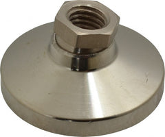 Gibraltar - 6000 Lb Capacity, 5/8-11 Thread, 1-1/4" OAL, Steel Stud, Tapped Pivotal Socket Mount Leveling Mount - 2-1/2" Base Diam, Steel Pad, 7/8" Hex - Exact Tooling