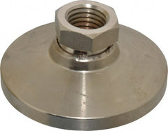 Gibraltar - 20000 Lb Capacity, 1-8 Thread, 1-7/8" OAL, Steel Stud, Tapped Pivotal Socket Mount Leveling Mount - 4" Base Diam, Steel Pad, 1-3/8" Hex - Exact Tooling