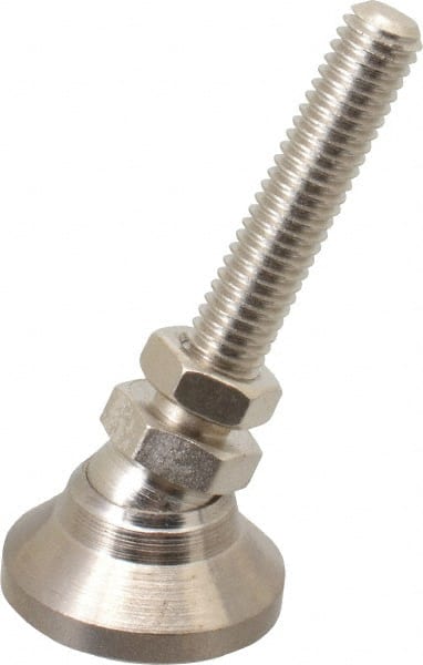 Gibraltar - 3/8-16 Bolt Thread, Studded Pivotal Stud Mount Leveling Pad & Mount - 3,750 Max Lb Capacity, 1-1/4" Base Diam - Exact Tooling
