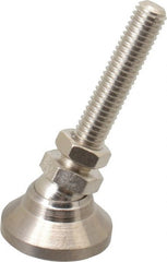 Gibraltar - 3/8-16 Bolt Thread, Studded Pivotal Stud Mount Leveling Pad & Mount - 3,750 Max Lb Capacity, 1-1/4" Base Diam - Exact Tooling