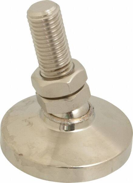 Gibraltar - 3/4-10 Bolt Thread, Studded Pivotal Stud Mount Leveling Pad & Mount - 7,400 Max Lb Capacity, 3" Base Diam - Exact Tooling