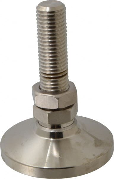 Gibraltar - 1-8 Bolt Thread, Studded Pivotal Stud Mount Leveling Pad & Mount - 22,000 Max Lb Capacity, 4" Base Diam - Exact Tooling