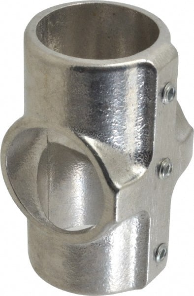 Hollaender - 1-1/2" Pipe, Cross-E, Aluminum Alloy Cross Pipe Rail Fitting - Bright Finish - Exact Tooling