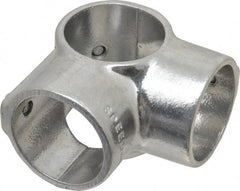 Hollaender - 1-1/2" Pipe, Side Outlet Tee-E, Aluminum Alloy Tee Pipe Rail Fitting - Bright Finish - Exact Tooling