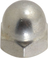 Value Collection - #10-32 UNF, 3/8" Width Across Flats, Uncoated, Stainless Steel Acorn Nut - 25/64" Overall Height, Grade 18-8 - Exact Tooling