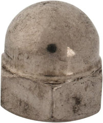 Value Collection - 1/4-28" UNF, 7/16" Width Across Flats, Uncoated, Stainless Steel Acorn Nut - 15/32" Overall Height, Grade 18-8 - Exact Tooling