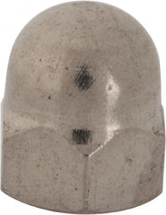 Value Collection - 7/16-20" UNF, 5/8" Width Across Flats, Uncoated, Stainless Steel Acorn Nut - 23/32" Overall Height, Grade 18-8 - Exact Tooling