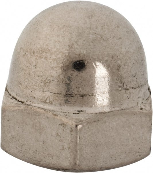 Value Collection - 7/16-14" UNC, 5/8" Width Across Flats, Uncoated, Stainless Steel Acorn Nut - 23/32" Overall Height, Grade 18-8 - Exact Tooling