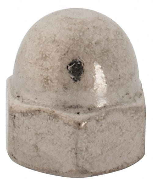 Value Collection - #10-24 UNC, 3/8" Width Across Flats, Uncoated, Stainless Steel Acorn Nut - 25/64" Overall Height, Grade 316 - Exact Tooling