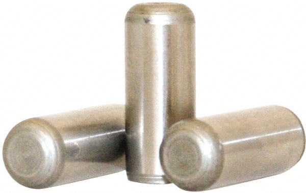 Value Collection - 1/8" Diam x 1-1/2" Pin Length 316 Stainless Steel Standard Dowel Pin - Bright Finish, 2 Beveled End - Exact Tooling