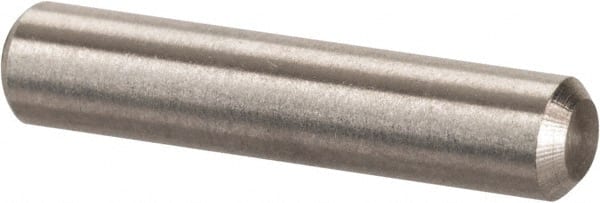 Value Collection - 1/8" Diam x 5/8" Pin Length 316 Stainless Steel Standard Dowel Pin - Bright Finish, 2 Beveled End - Exact Tooling