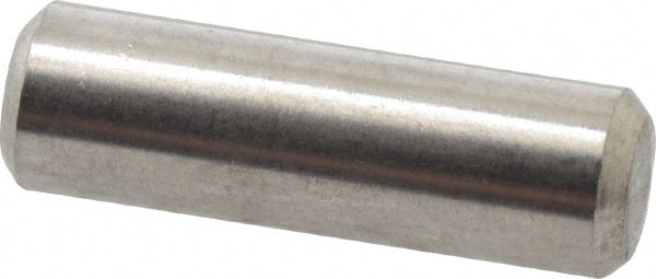 Value Collection - 3/16" Diam x 5/8" Pin Length 316 Stainless Steel Standard Dowel Pin - Bright Finish, 2 Beveled End - Exact Tooling