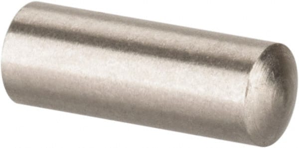 Value Collection - 3mm Diam x 8mm Pin Length 316 Stainless Steel Standard Dowel Pin - Bright Finish, 1 Rounded End - Exact Tooling