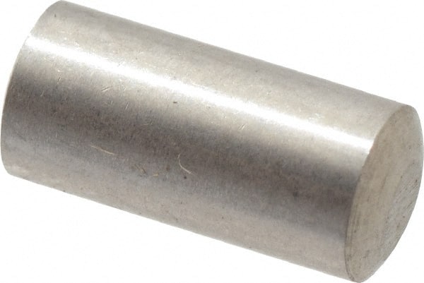 Value Collection - 4mm Diam x 8mm Pin Length 316 Stainless Steel Standard Dowel Pin - Bright Finish, 1 Rounded End - Exact Tooling