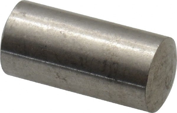 Value Collection - 6mm Diam x 12mm Pin Length 316 Stainless Steel Standard Dowel Pin - Bright Finish, 1 Rounded End - Exact Tooling