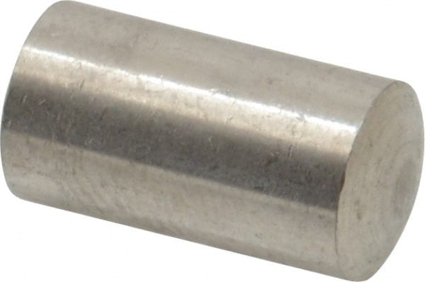 Value Collection - 8mm Diam x 14mm Pin Length 316 Stainless Steel Standard Dowel Pin - Bright Finish, 1 Rounded End - Exact Tooling