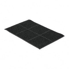 PRO-SAFE - 3' Long x 2' Wide, Dry/Wet Environment, Anti-Fatigue Matting - Black, SBR Rubber with Rubber Base - Exact Tooling
