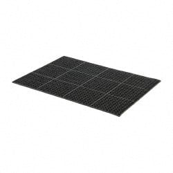 PRO-SAFE - 4' Long x 3' Wide, Dry/Wet Environment, Anti-Fatigue Matting - Black, SBR Rubber with Rubber Base - Exact Tooling